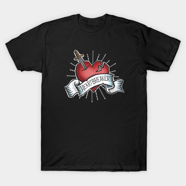 Heartbreaker Traditional Tattoo T-Shirt by LittleBunnySunshine